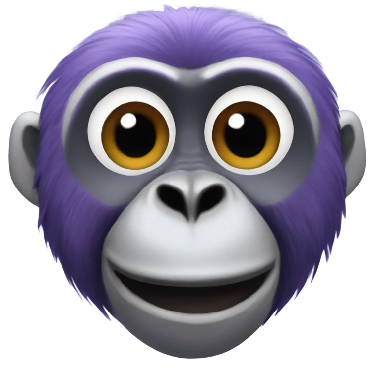 generate a violet gibbon monkey  emoji