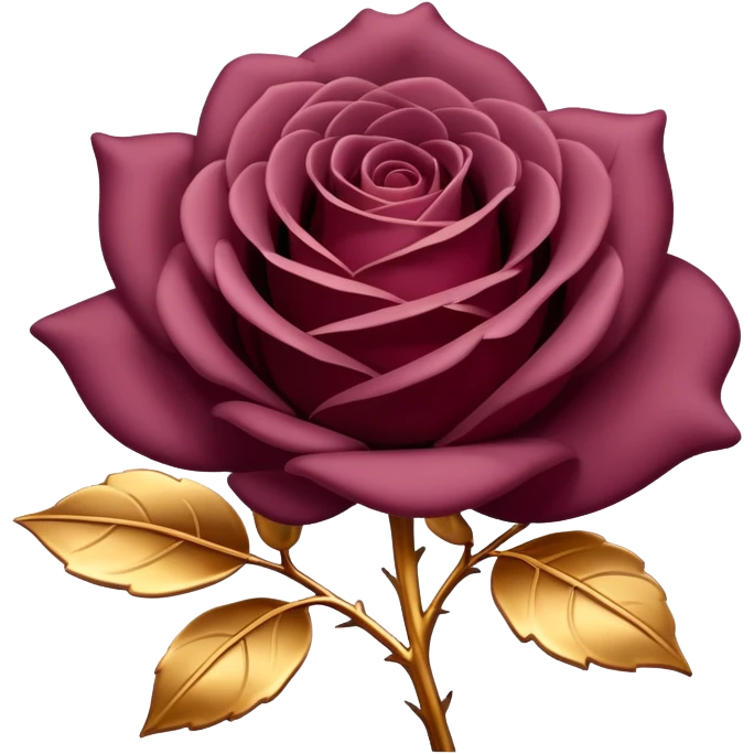 A dark Mauve red romantic Rose with gold petals sticking out emoji