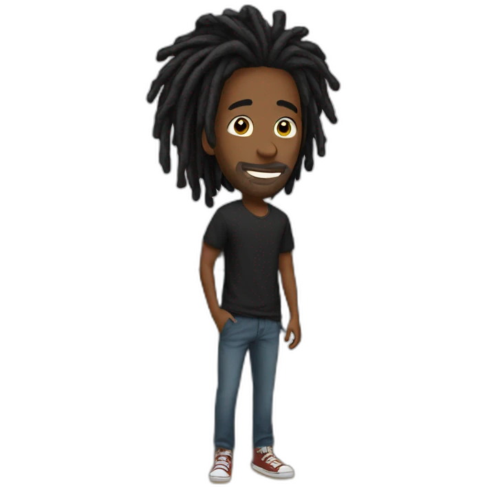 Black man dreadlock in a bedroom emoji