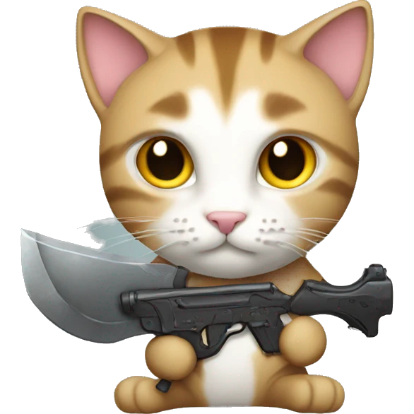 cat with large weapon\ emoji