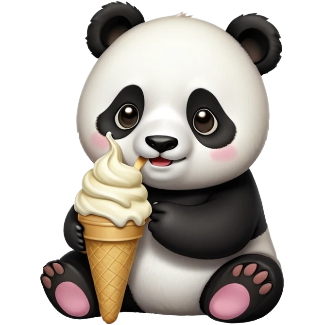 Panda eating ice cream emoji