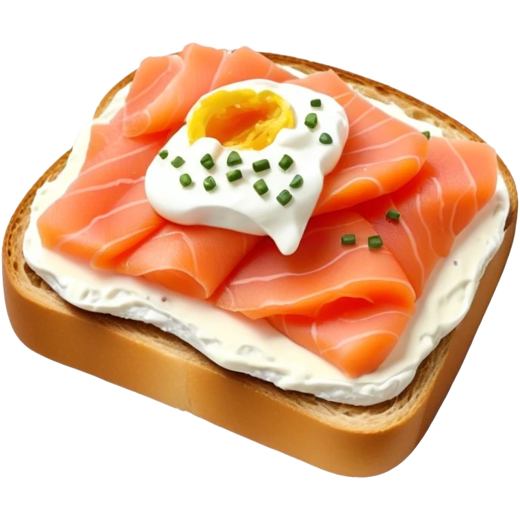 Smoked salmon and cream cheese on toast emoji