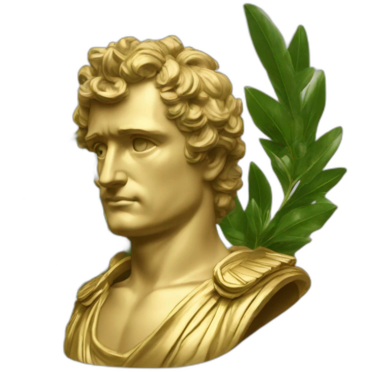 Laurel wreath napoleon golden statue emoji