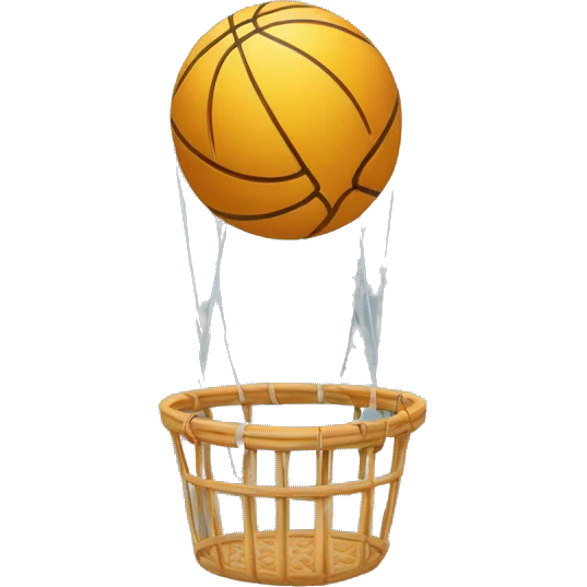 Ballon de basket qui rentre dans un panier de basket  emoji