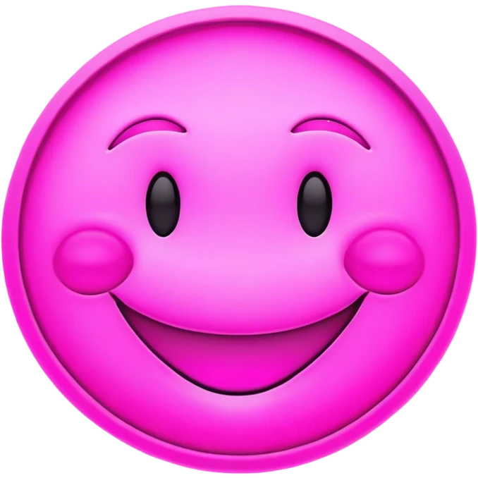 Pink neon smile emoji
