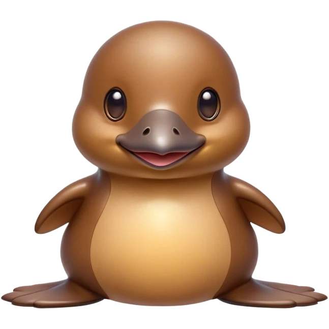 Cinematic Cute Platypus Portrait Emoji, Head tilted playfully and inquisitively, featuring a glossy brown fur with a charming, flat duckbill and round, sparkling eyes brimming with quirky wonder, Simplified yet irresistibly adorable features, highly detailed, glowing with a warm, friendly glow, high shine, affectionate and whimsical, stylized with a touch of aquatic playfulness, bright and endearing, soft glowing outline, capturing the essence of a mischievous yet lovable platypus, so playful it feels like it could waddle out of the screen into your arms! emoji