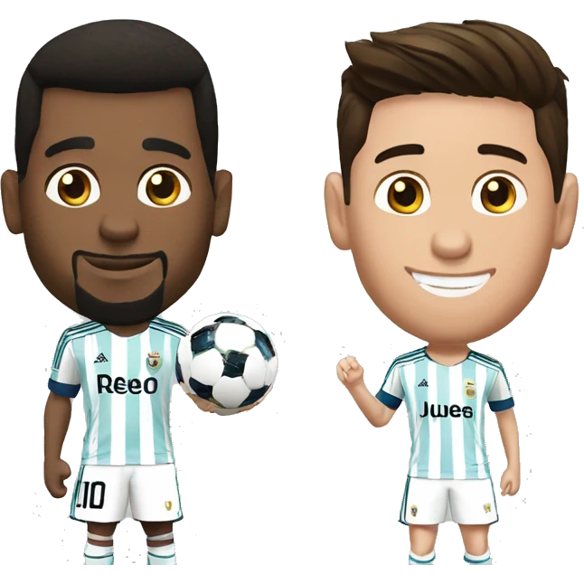 Messi dandose la mano con Cristiano ronaldo emoji