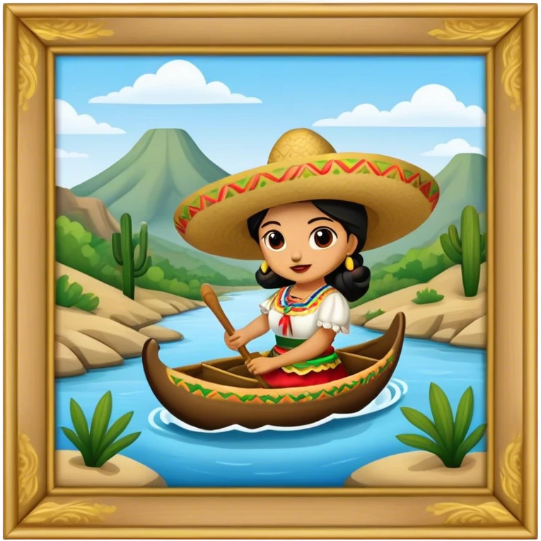 trajinera mexicana en un río emoji