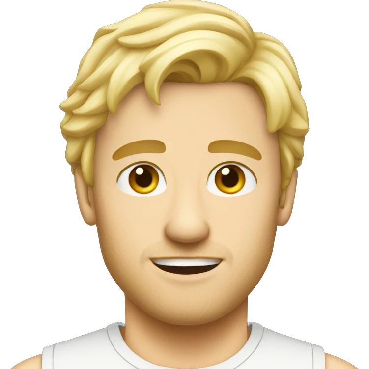 blonde guy short mullet no facial hair emoji