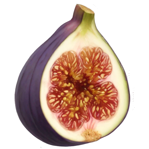 Half of a Fig fruit with a border emoji