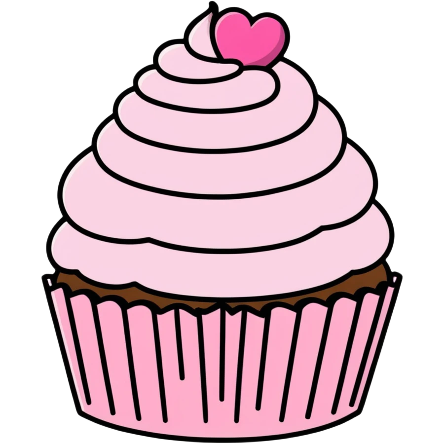 cupcake with pink icing emoji