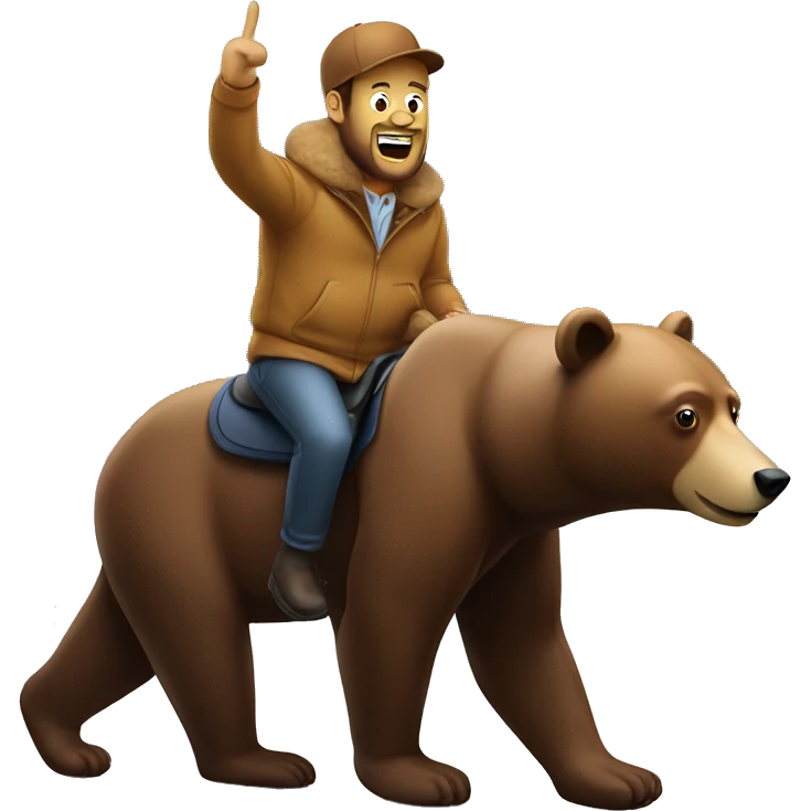 Poutine riding a bear emoji