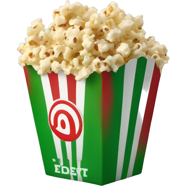 Red and green popcorn box emoji