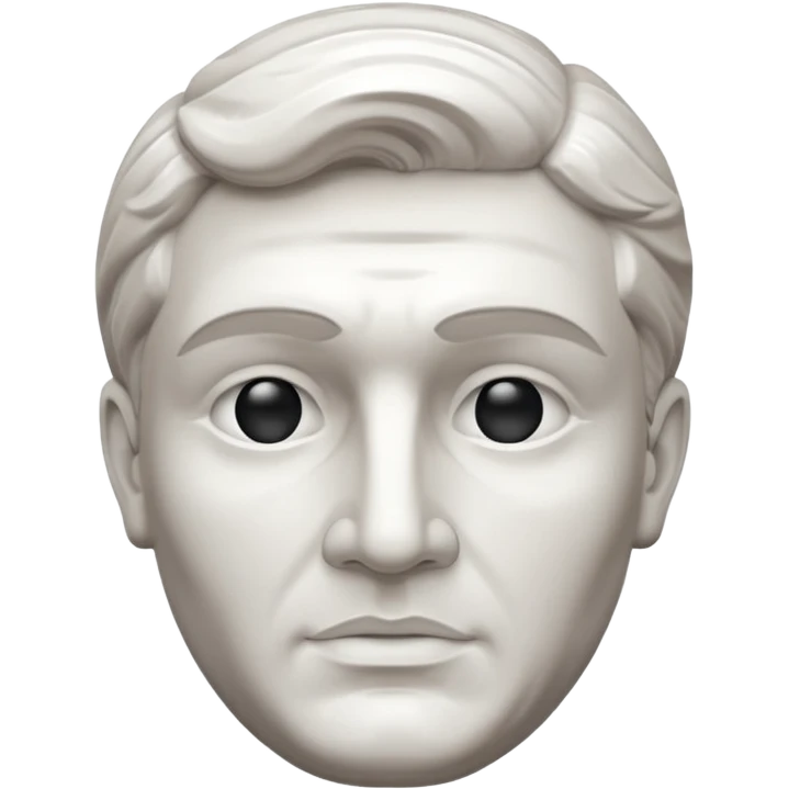 Marble style statue of man face emoji