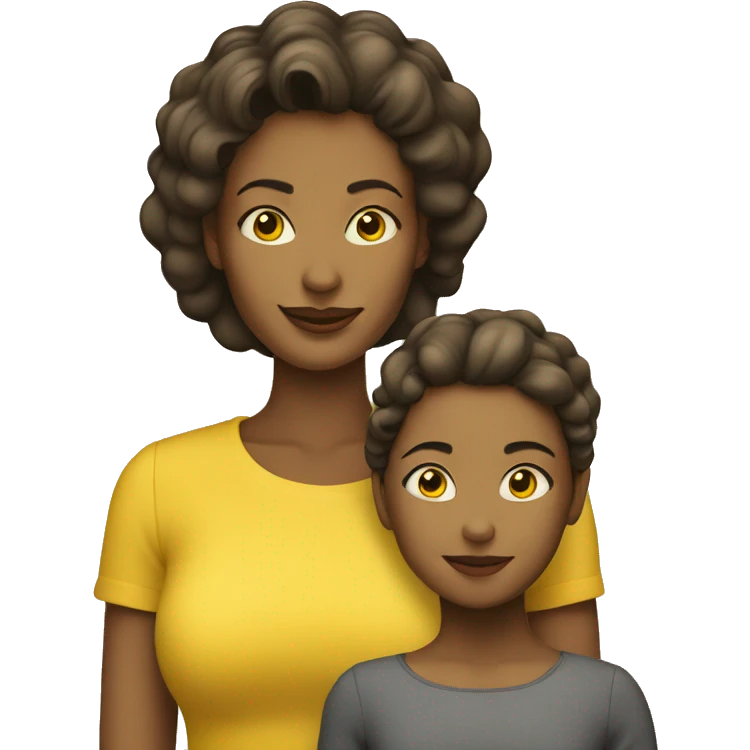 mother and daughter yellow emoji
