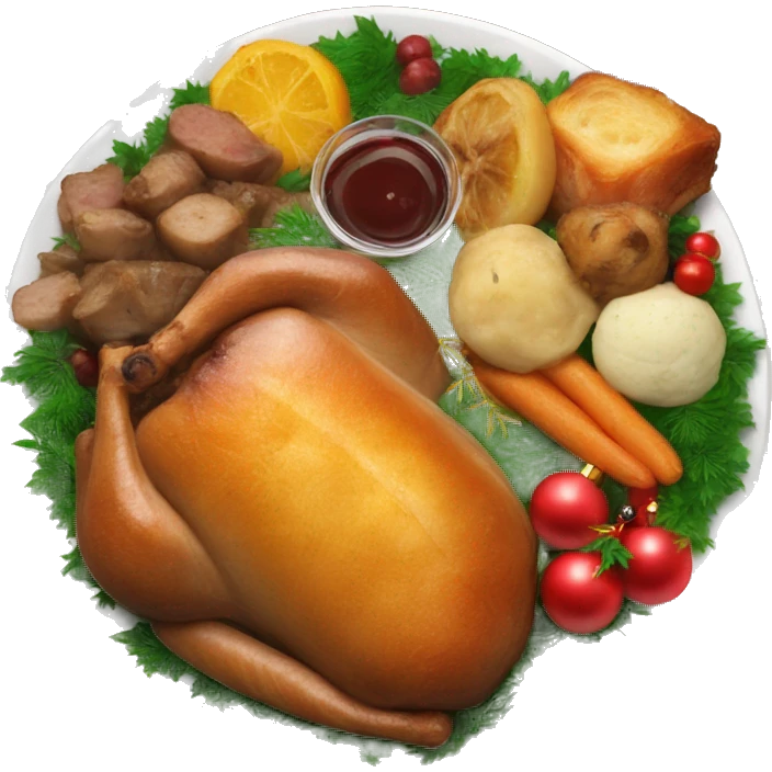 Christmas roast dinner all on one plate emoji