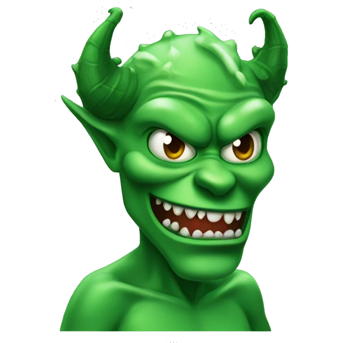 Create a green devil drooling Devil green beauty emoji