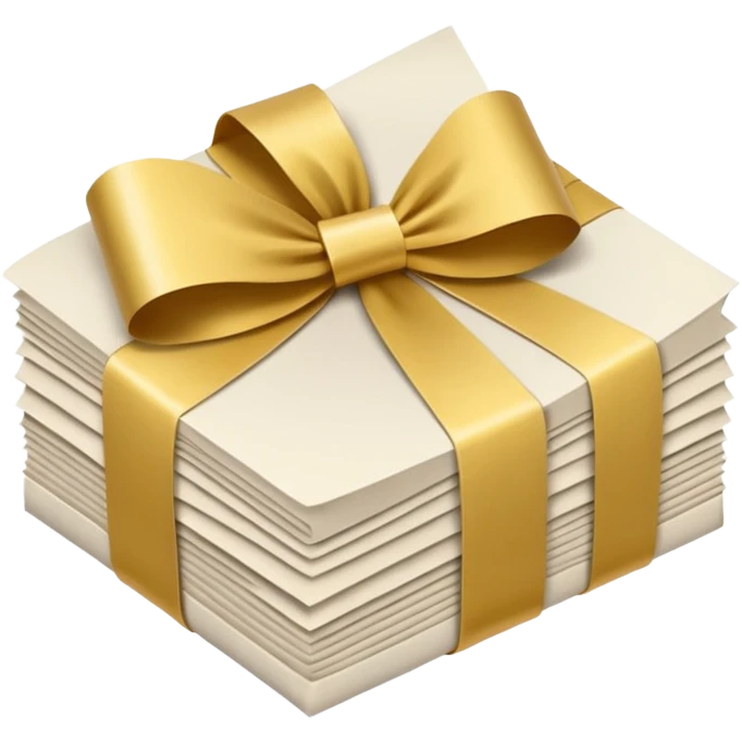 folded papers in round with a gold ribbon emoji