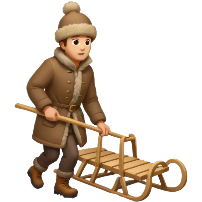 Eland trekt slede in dennenbos  emoji