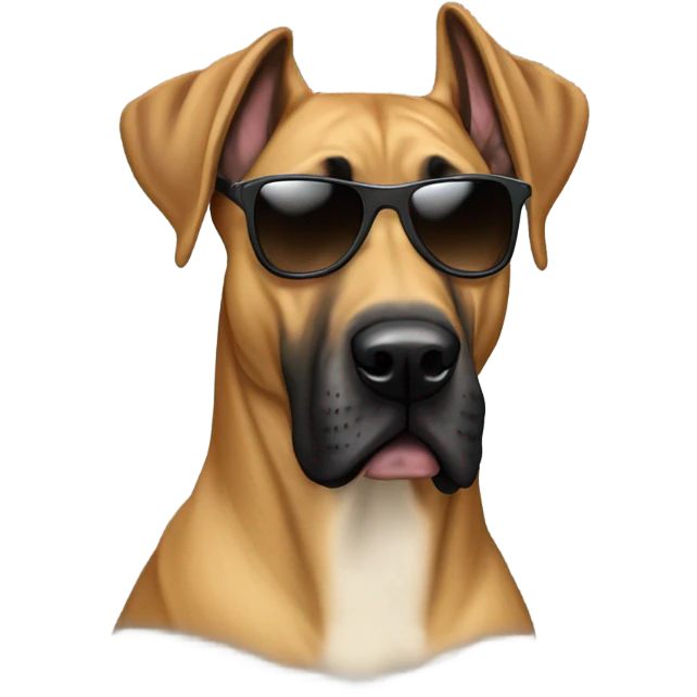 Great Dane mixed with malinois wearing sunglasses  emoji
