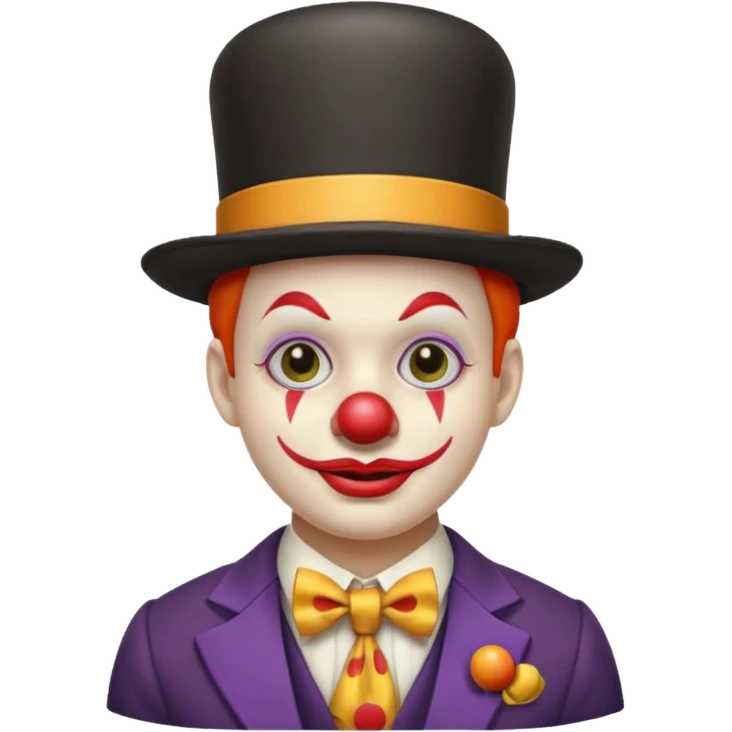 Clown in bowler hat & long tie emoji