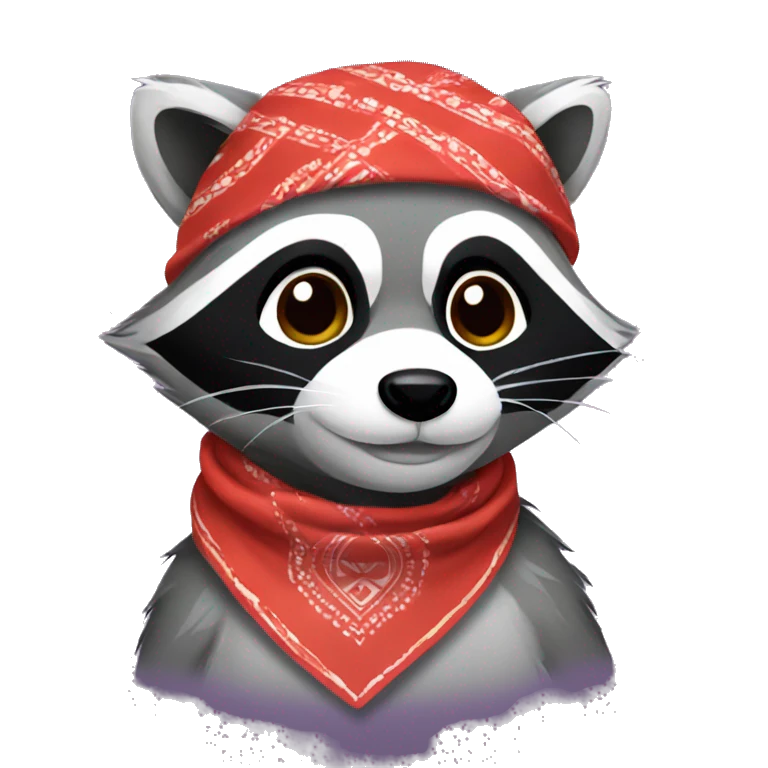Raccoon with a bandana on  emoji