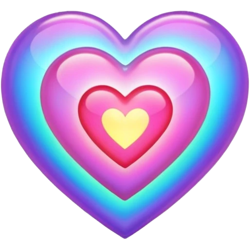 heart with a holographic heart emoji