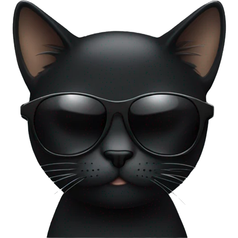 Black Cat with sunglasses emoji