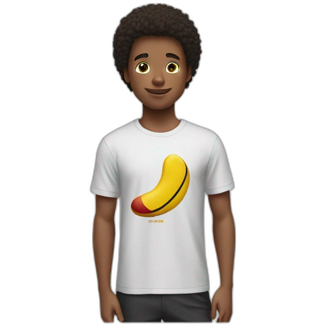 Garçon avec un t-shirt Nike emoji
