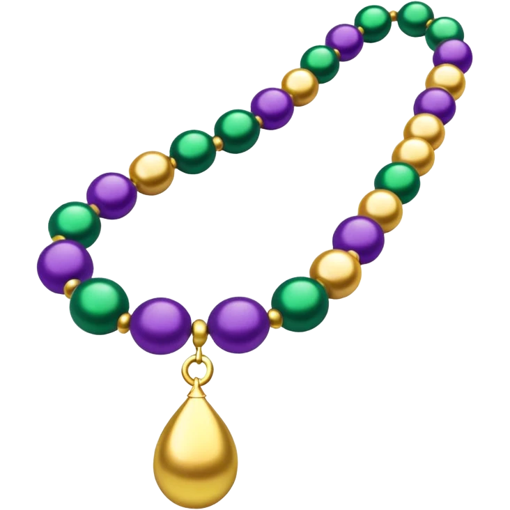 Mardi Gras purple, green and gold beads emoji