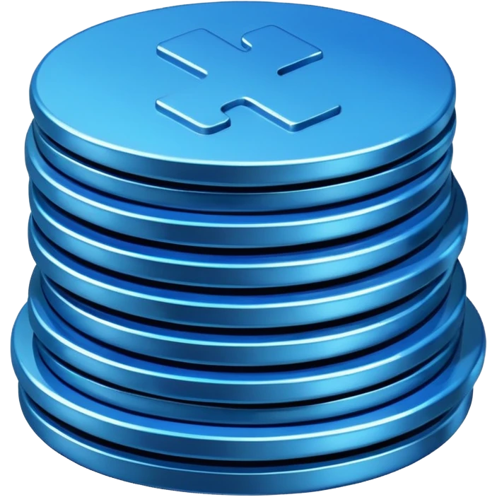 blue stack of coins emoji