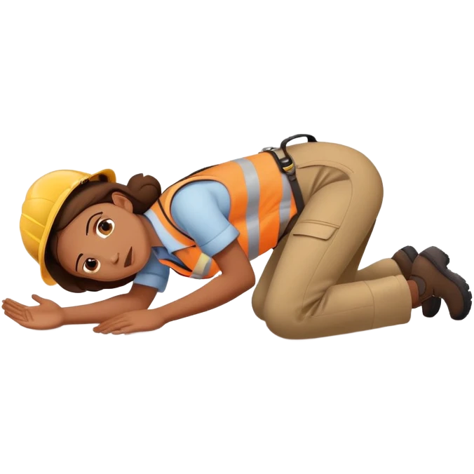 female labour worker fainted on the floor emoji