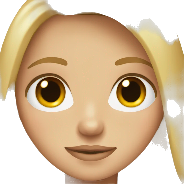 Long blonde and brown hair brown eye girl emoji