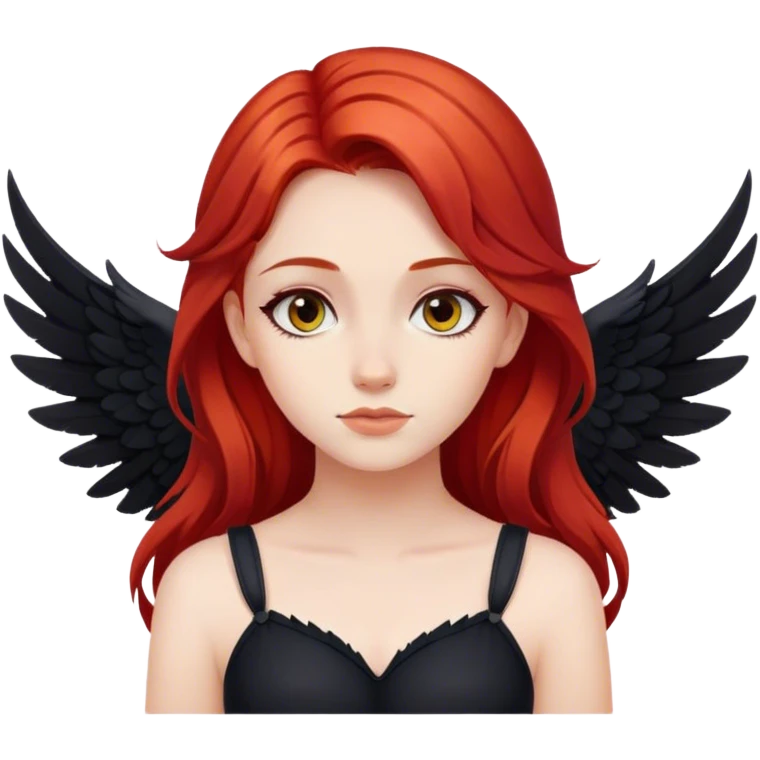 Girl with red hears and black wings  emoji