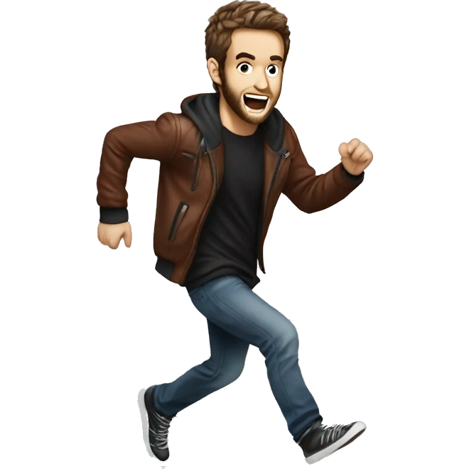 DJ Zedd running away from behind emoji