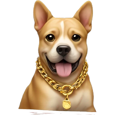 Dog with gold chains in sports car emoji