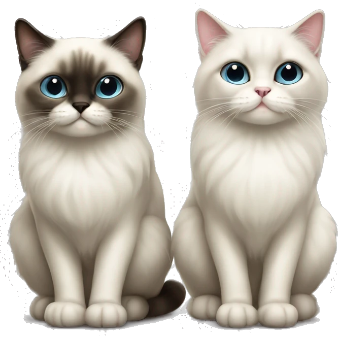 Two cat Cute and creepy sacred of birman emoji