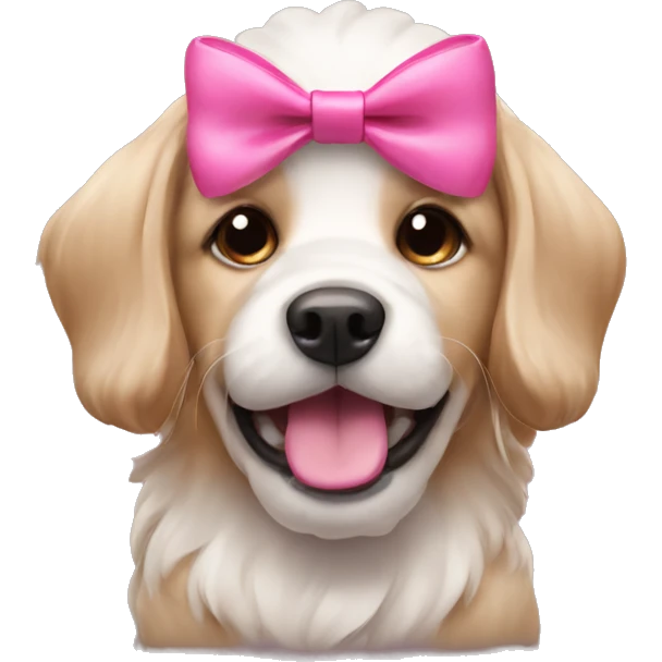 Dog with pink bow emoji