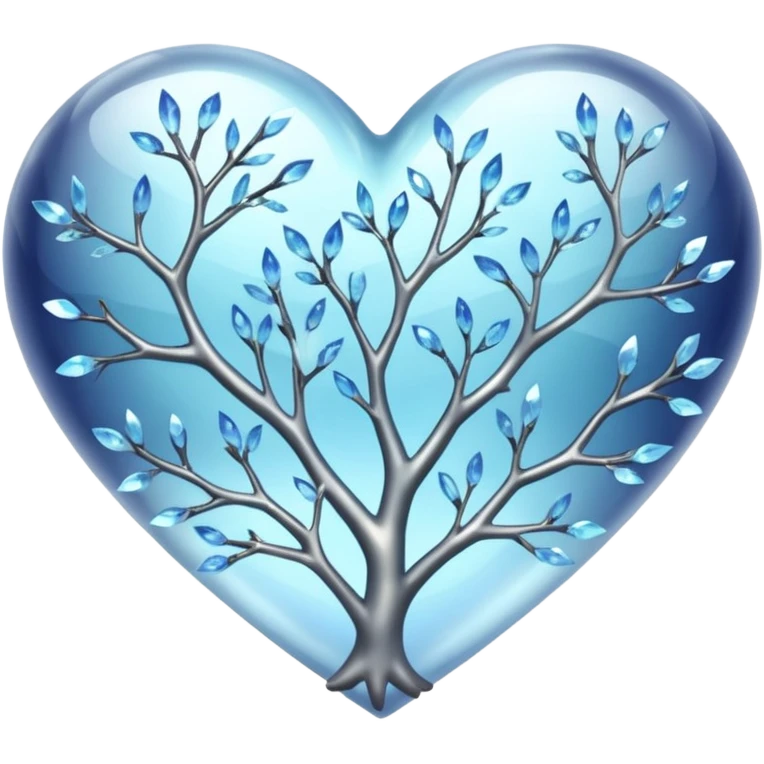 Natural crystal branches heart emoji