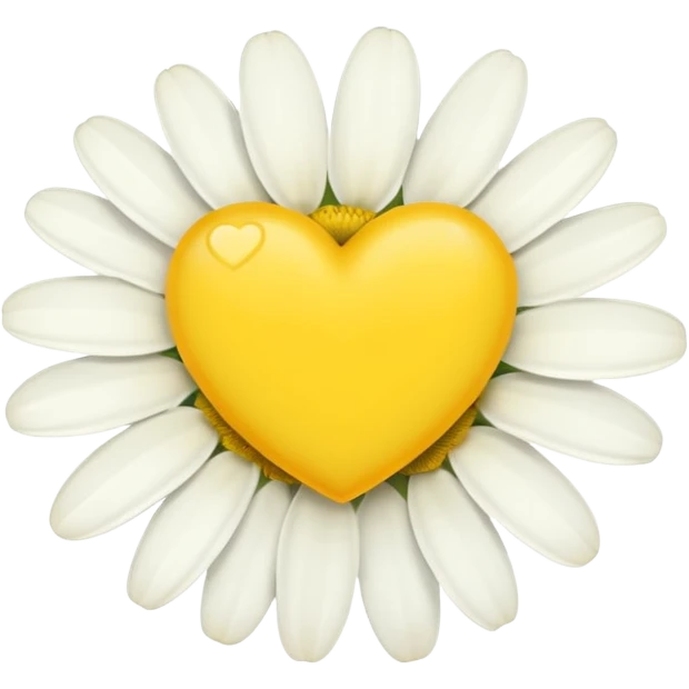 yellow heart with a daisy flower emoji