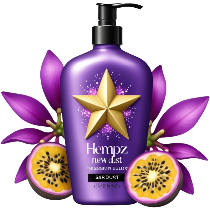 Isolated, hyperrealistic iridescent purple color, Hempz NEW Star Dust Body Lotion, Iridescent Glow Shimmer, Passionfruit and Wild Orchid, Hydrating and Nourishing Moisturizer emoji