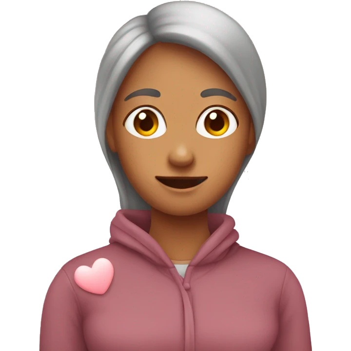 Mom word with cute little heart emoji emoji