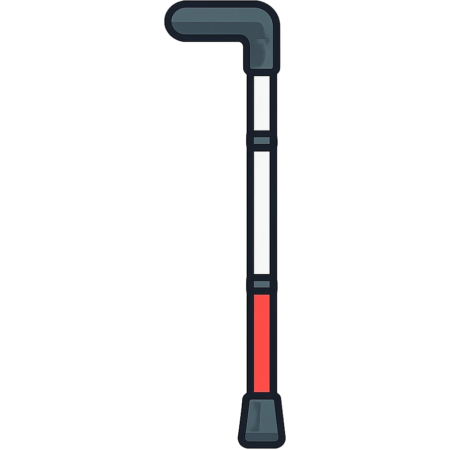 flat toon style caricatura plana y moderna de un bastón para baja visión emoji