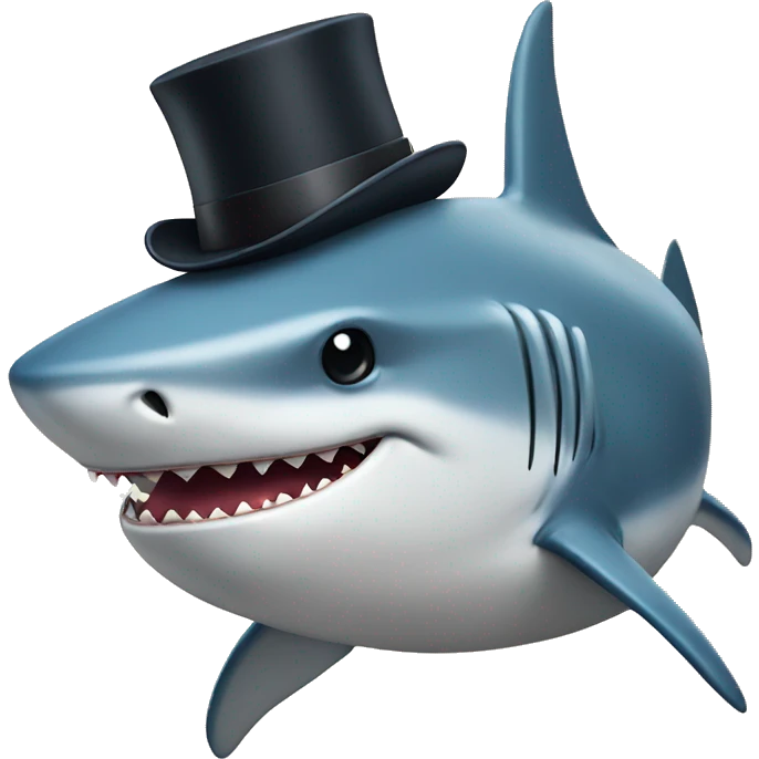 shark with tophat emoji