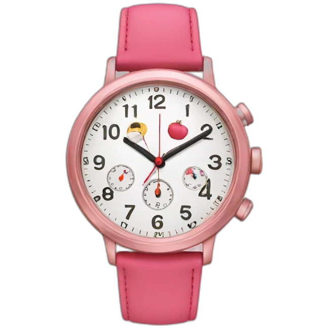 Reloj rosa emoji