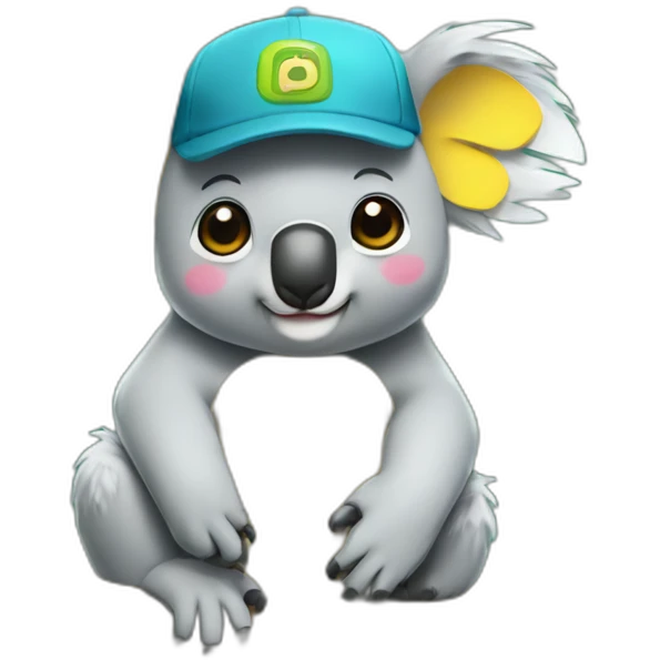 Koala with pikachu hat emoji