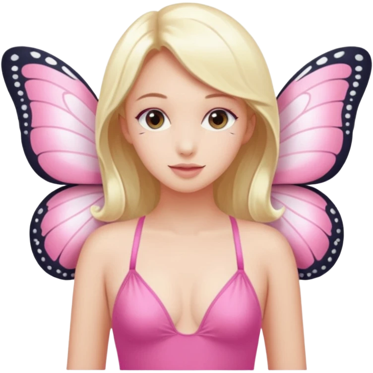 Mommy Pink Swimsuit White Butterfly Wings emoji