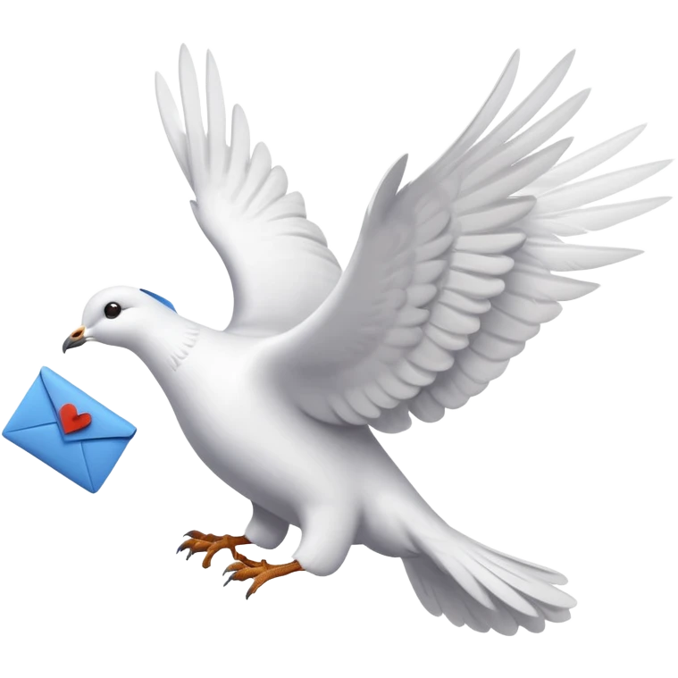 a dove flies with a letter in its paws emoji