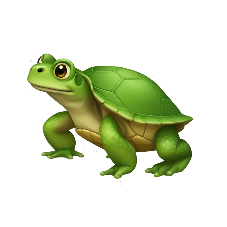 Une grenouille sur une tortue emoji