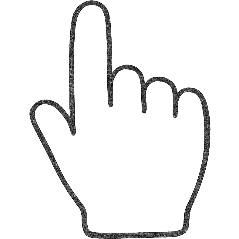 hand drawn outlined finger cursor icon emoji